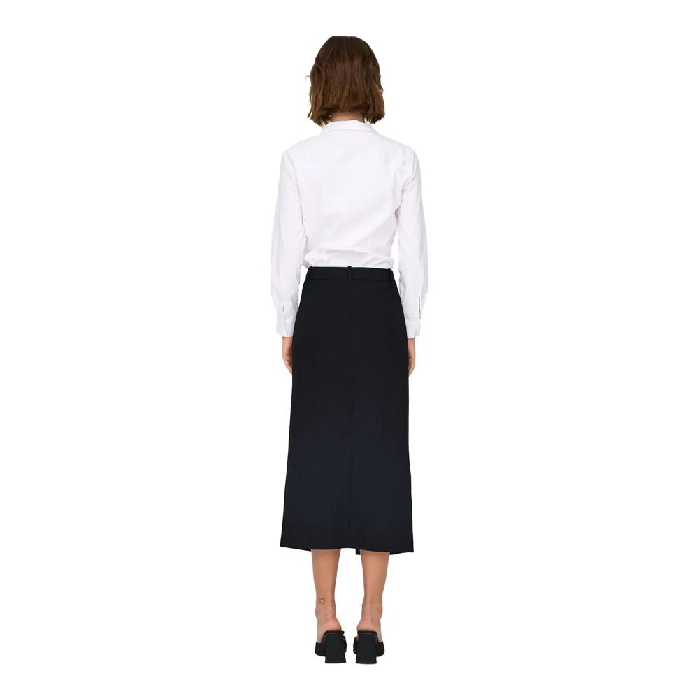 Skirt by Jacqueline De Yong for women in stretch polyester & viscose gray showcases a dramatic silhouette, artfully capturing the essence of the Women's Stretch Polyester & Viscose Skirt in a dramatic cut for a refined look.