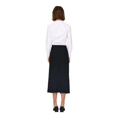 Skirt by Jacqueline De Yong for women in stretch polyester & viscose gray showcases a dramatic silhouette, artfully capturing the essence of the Women's Stretch Polyester & Viscose Skirt in a dramatic cut for a refined look.