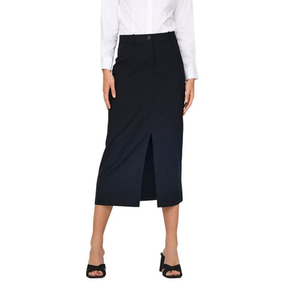 Skirt by Jacqueline De Yong for women in stretch polyester & viscose gray features a captivating silhouette, showcasing the captivating Women's Stretch Polyester & Viscose Skirt design with a sophisticated for a captivating look.
