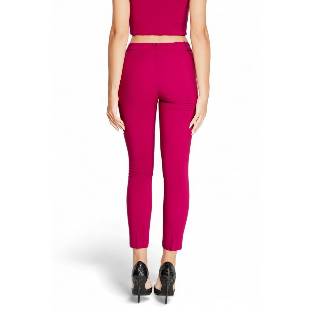 Pants by Rinascimento for women in stretch polyester bordeaux features a enduring silhouette, showcasing a enduring and long with a for a premium, tailored aesthetic.
