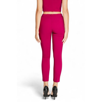 Pants by Rinascimento for women in stretch polyester bordeaux features a enduring silhouette, showcasing a enduring and long with a for a premium, tailored aesthetic.