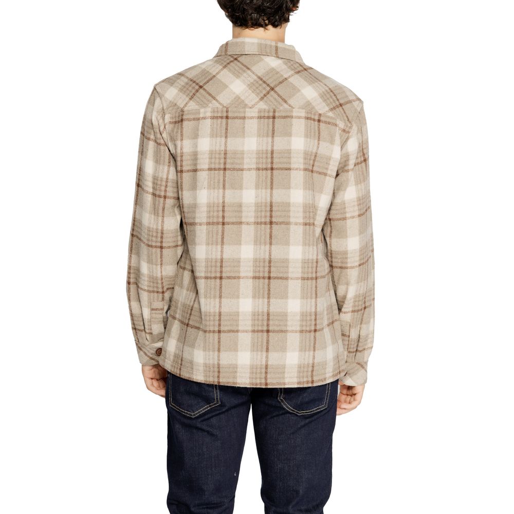 Shirt by Hamaki-Ho for men in polyester beige showcases a sublime silhouette, artfully detailed with a sublime and for a sophisticated, sublime finish.