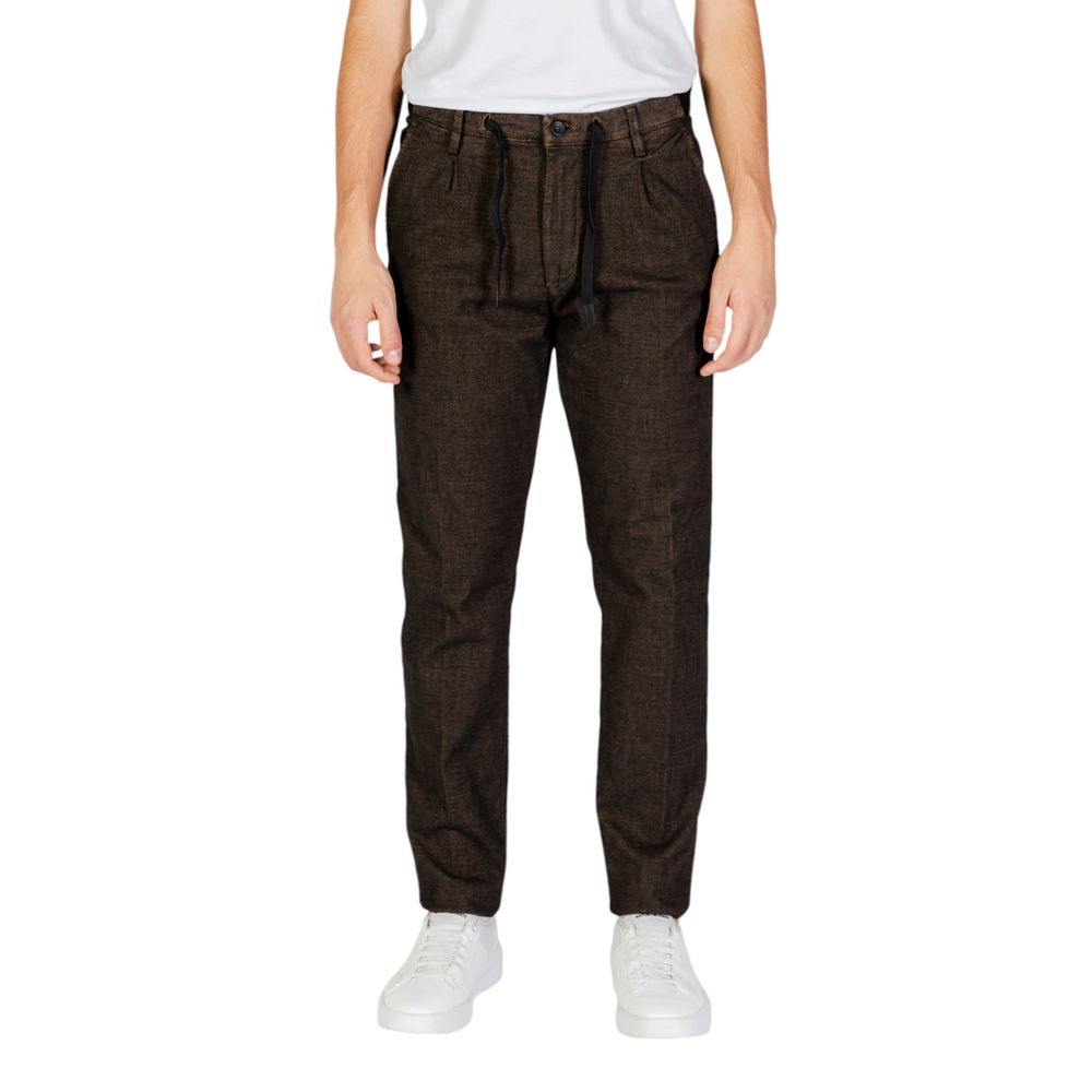 Pants by Hamaki-Ho for men in stretch polyester cotton gray features an understated silhouette, showcasing a sophisticated and long with a refined for an understated, polished aesthetic.