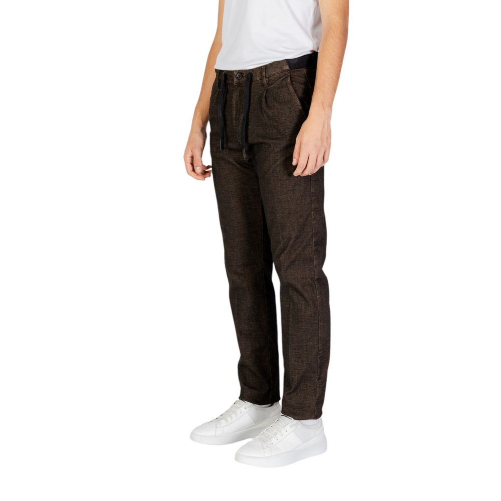 Pants by Hamaki-Ho for men in stretch polyester cotton gray features an on trend silhouette with a and cut in an elegant long for a sophisticated look.