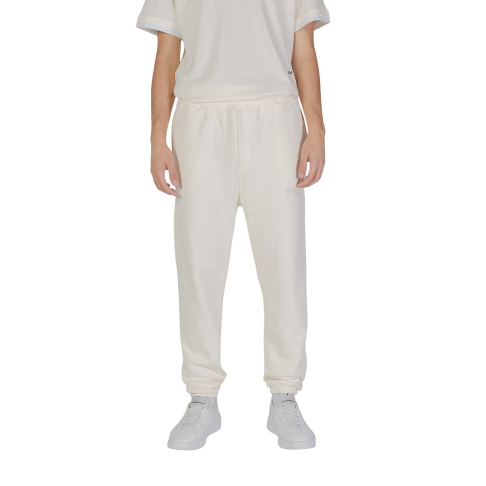 Pants by Underclub for men in cotton cream features an understated silhouette, showcasing a sophisticated and long with a refined for an understated, polished aesthetic.