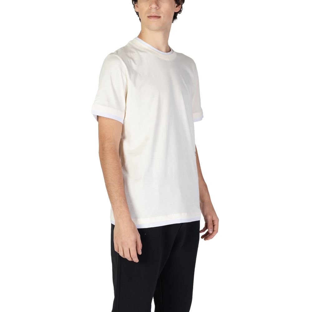 T-Shirt by Underclub for men in cotton cream features an on trend silhouette, perfectly showcasing a on trend and wrap neckline for an elevated aesthetic.