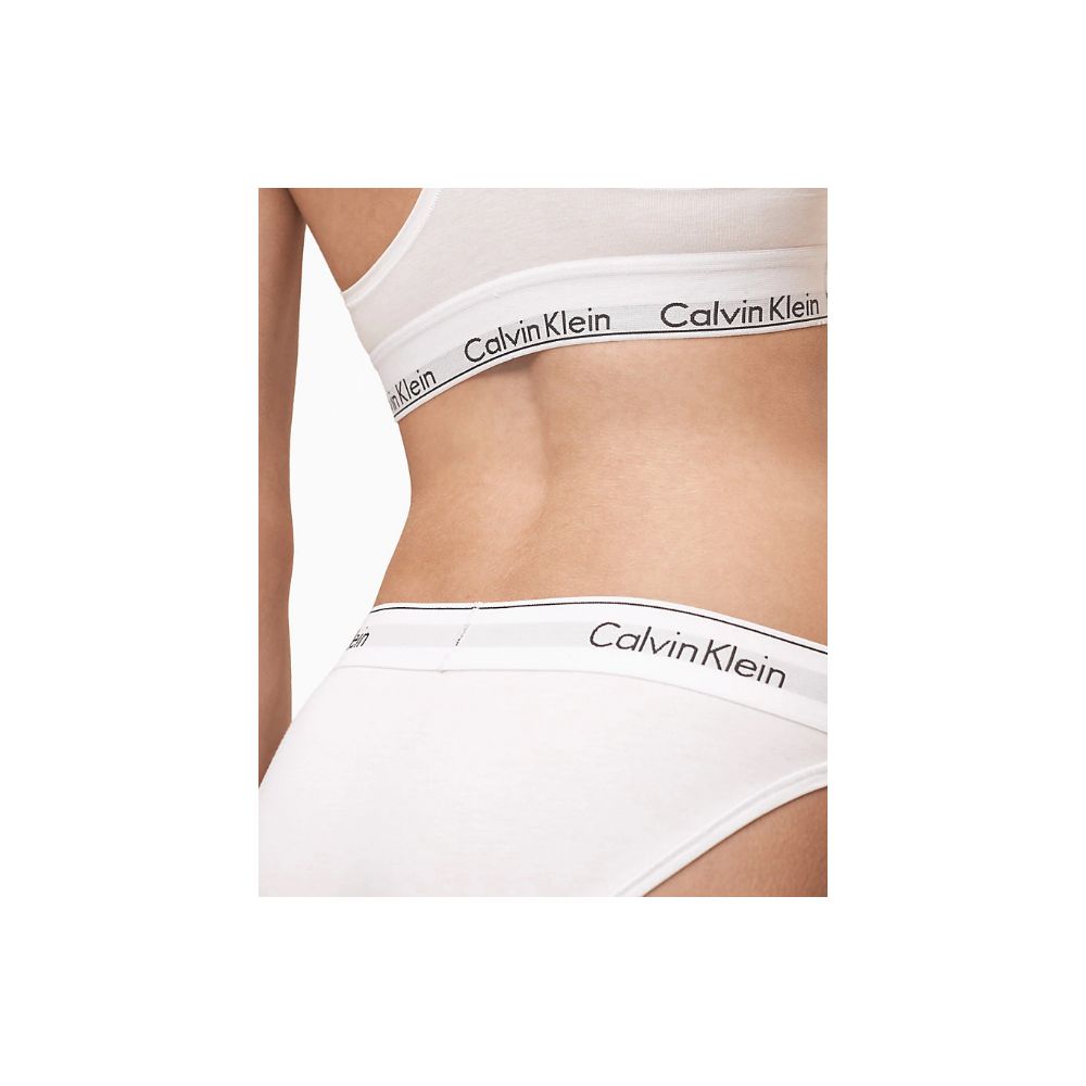 Lingerie by Calvin Klein Underwear for women in stretch modal cotton white showcases a bespeak silhouette, artfully capturing the essence of the bespeak Women's Stretch Modal Cotton Lingerie design for a sophisticated look.