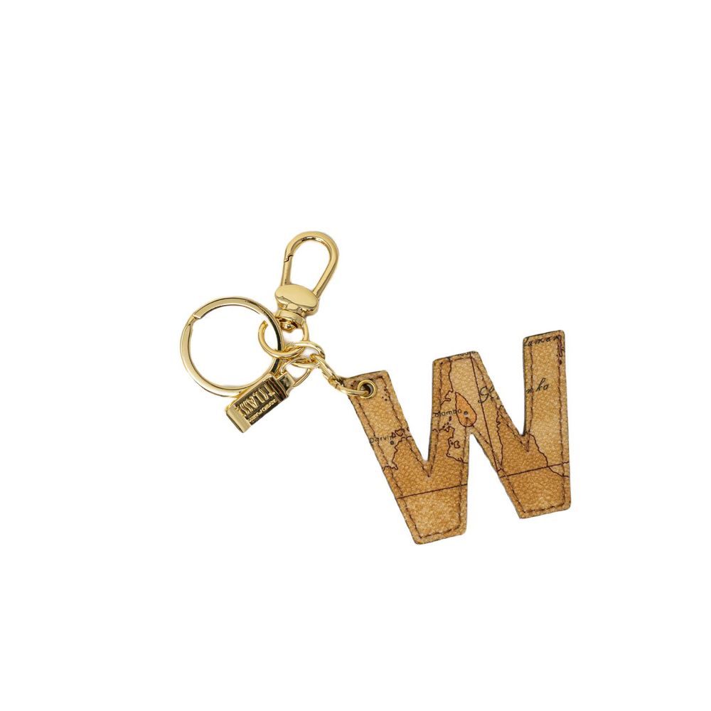 Keychain by Alviero Martini Prima Classe for women in stretch cotton beige, featuring an sculptural design with details in and .