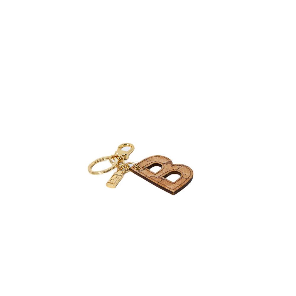 Keychain by Alviero Martini Prima Classe for women in stretch cotton beige, featuring an sculptural design with details in and .
