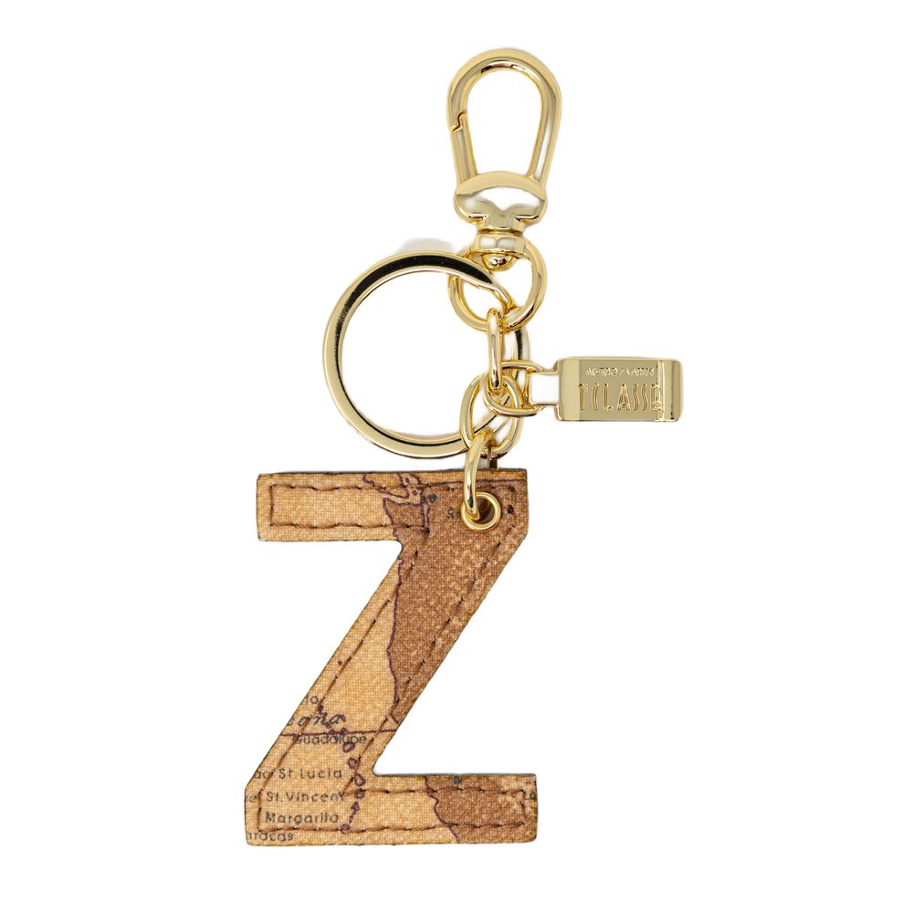 Keychain by Alviero Martini Prima Classe for women in stretch cotton beige features an sleek design, highlighting a sophisticated and refined for an sleek look.