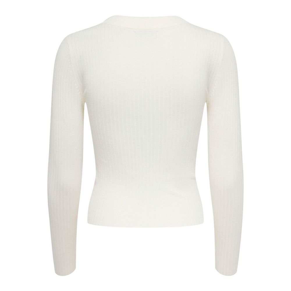 T-Shirt by Jacqueline De Yong for women in nylon & viscose white features a plush silhouette, showcasing a sophisticated scoop neckline and for a truly plush finish.
