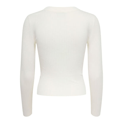 T-Shirt by Jacqueline De Yong for women in nylon & viscose white features a plush silhouette, showcasing a sophisticated scoop neckline and for a truly plush finish.