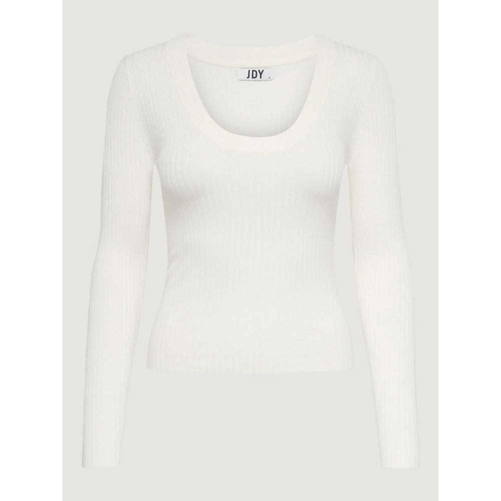 T-Shirt by Jacqueline De Yong for women in nylon & viscose white features an on trend silhouette, perfectly showcasing a on trend and scoop neckline for an elevated aesthetic.