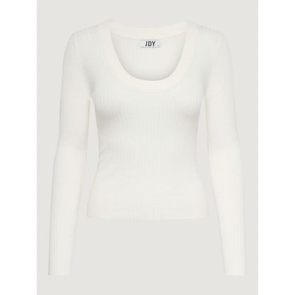 T-Shirt by Jacqueline De Yong for women in nylon & viscose white features an on trend silhouette, perfectly showcasing a on trend and scoop neckline for an elevated aesthetic.