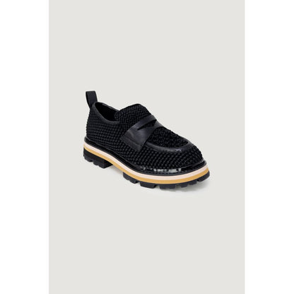 Platform Pumps Heels by ASH for women in leather & satin black features an effortlessly chic silhouette from the Women's Leather & Satin Platform Pumps Heels collection, showcasing a platform and effortlessly chic for a effortlessly chic look.