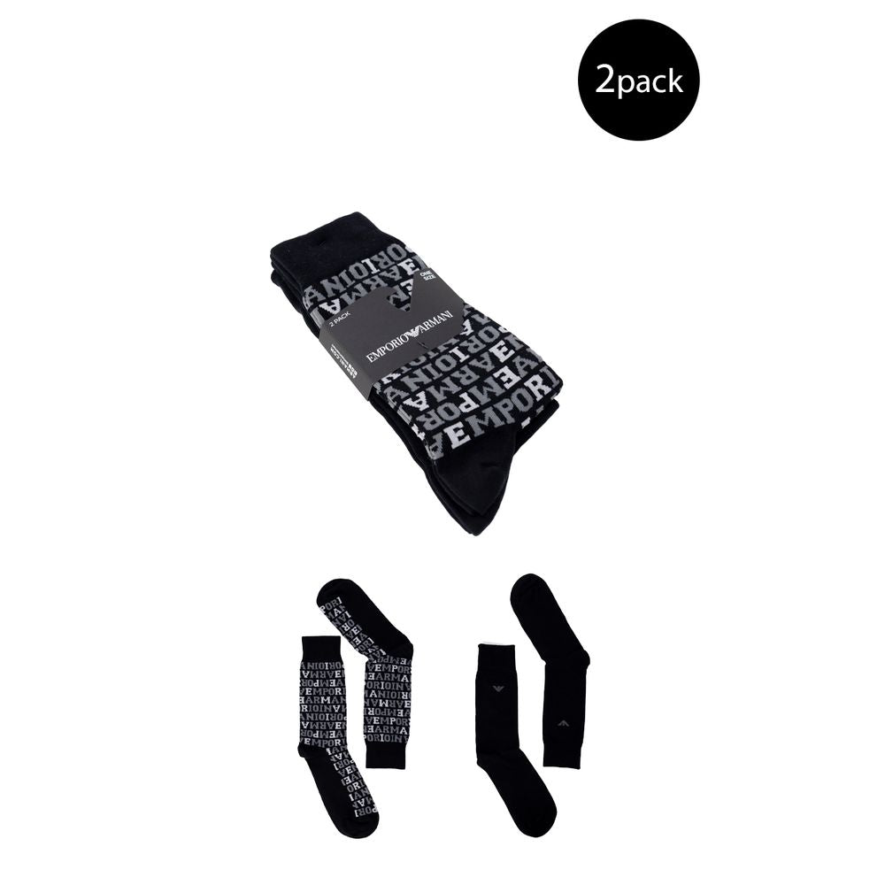 Socks by Emporio Armani Underwear for men in stretch cotton & polyamide black features an stylish silhouette, showcasing the stylish design of this Men's Stretch Cotton & Polyamide Socks with a stylish finish.