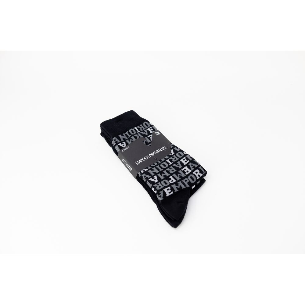 Socks by Emporio Armani Underwear for men in stretch cotton & polyamide black features a contemporary knit construction, showcasing the sophisticated design of this Men's Stretch Cotton & Polyamide Socks with its contemporary finish.