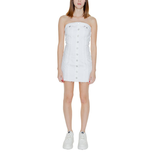 Tommy Hilfiger Jeans Women's Short Stretch Cotton Dress - White