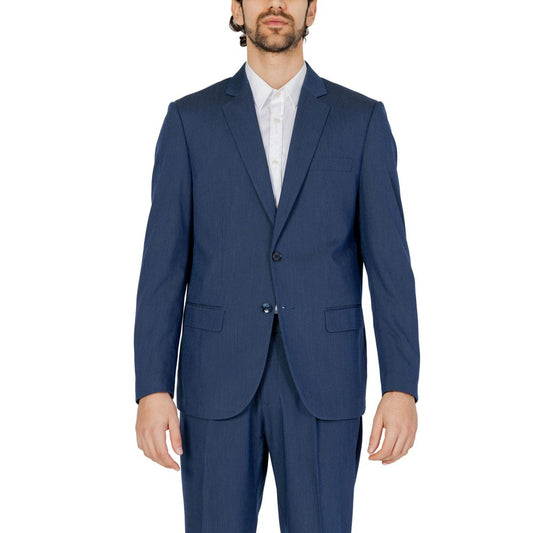 Pant Suit by Antony Morato for men in stretch viscose polyester blue features a tailored silhouette, showcasing a sophisticated and tailored for a refined, professional look.