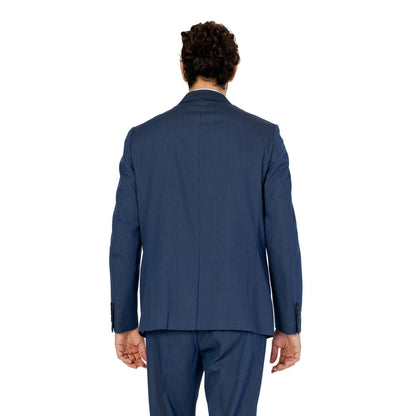 Pant Suit by Antony Morato for men in stretch viscose polyester blue showcases an bespeak silhouette, artfully detailed with a sophisticated and an bespeak for a refined finish.