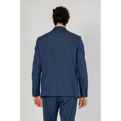 Pant Suit by Antony Morato for men in stretch viscose polyester blue presents a nuanced silhouette, showcasing a nuanced and nuanced for an elevated aesthetic.