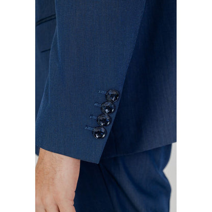 Pant Suit by Antony Morato for men in stretch viscose polyester blue showcases a sartorial silhouette, artfully detailed with a sophisticated and a sartorial for a refined, high-fashion aesthetic.