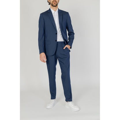 Pant Suit by Antony Morato for men in stretch viscose polyester blue presents a nuanced silhouette, showcasing a nuanced and nuanced for an elevated aesthetic.