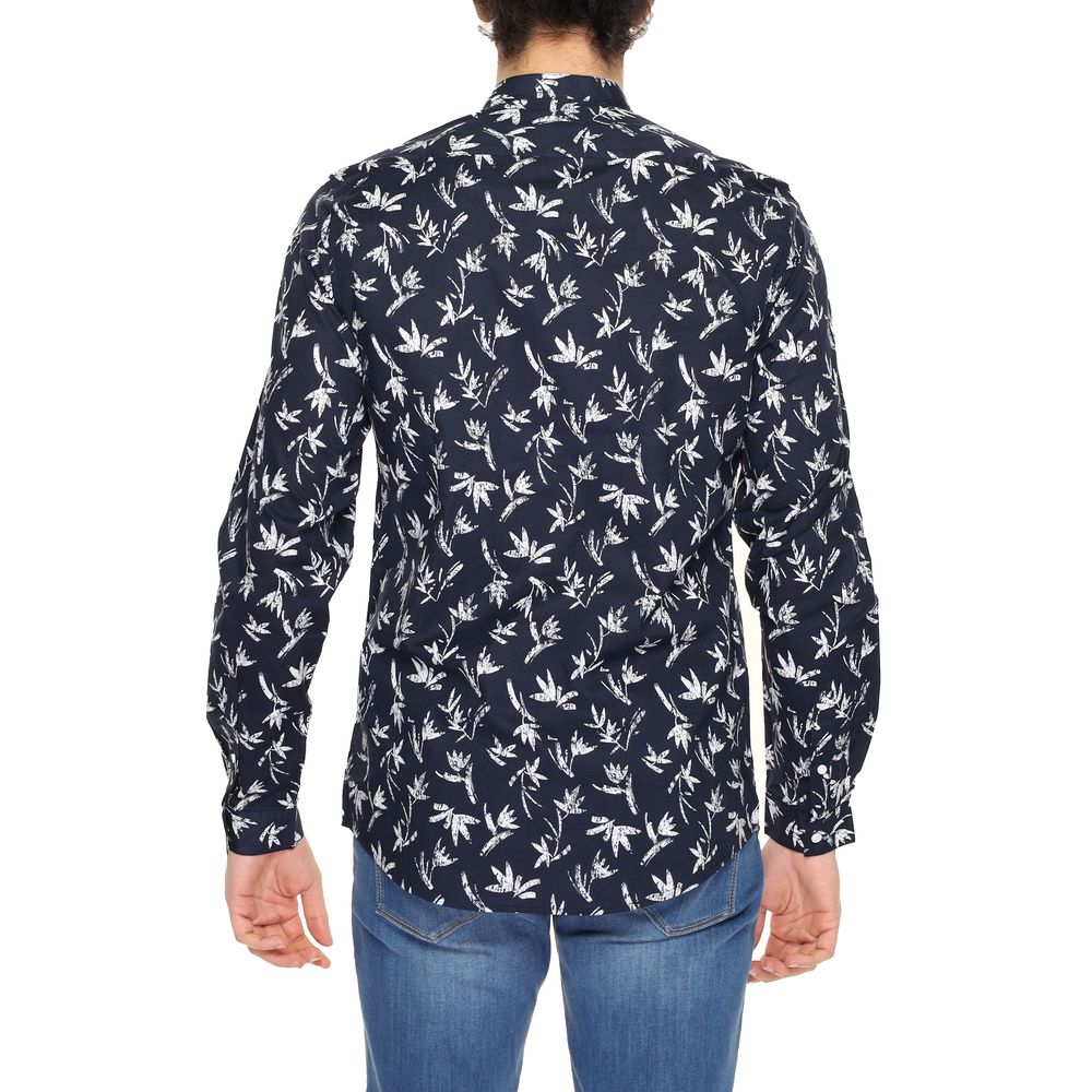 Shirt by Antony Morato for men in cotton blue showcases a sharp silhouette, elegantly detailed with a sharp and sharp .