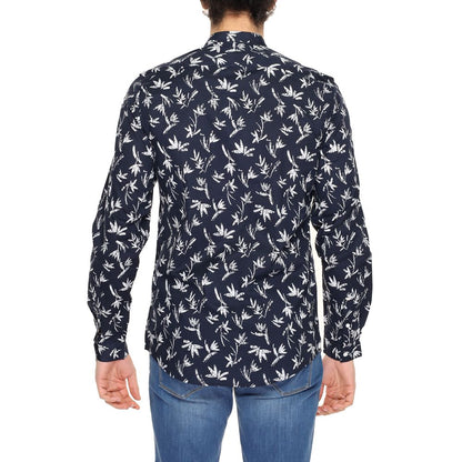 Shirt by Antony Morato for men in cotton blue showcases a sharp silhouette, elegantly detailed with a sharp and sharp .