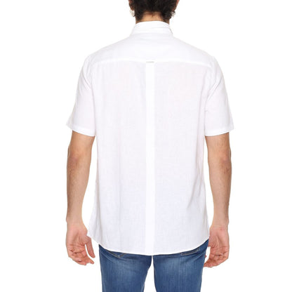 Shirt by Antony Morato for men in linen & viscose white features an polished silhouette, showcasing a sophisticated and detail for a truly polished finish.