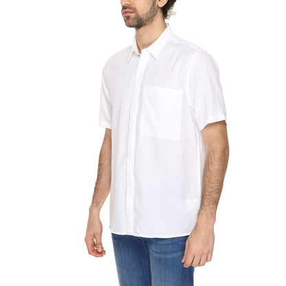 Shirt by Antony Morato for men in linen & viscose white presents a discerning silhouette, showcasing a sophisticated and for a truly discerning finish.