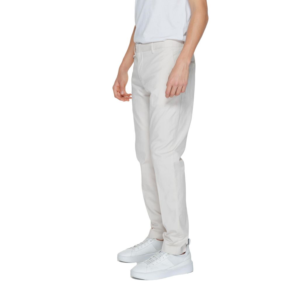 Pants by Antony Morato for men in stretch cotton modal & polyamide beige features an on trend silhouette with a and cut in an elegant long for a sophisticated look.