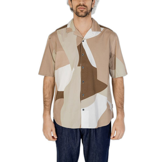 Only & Sons Men's Short-Sleeve Cotton Shirt - Brown