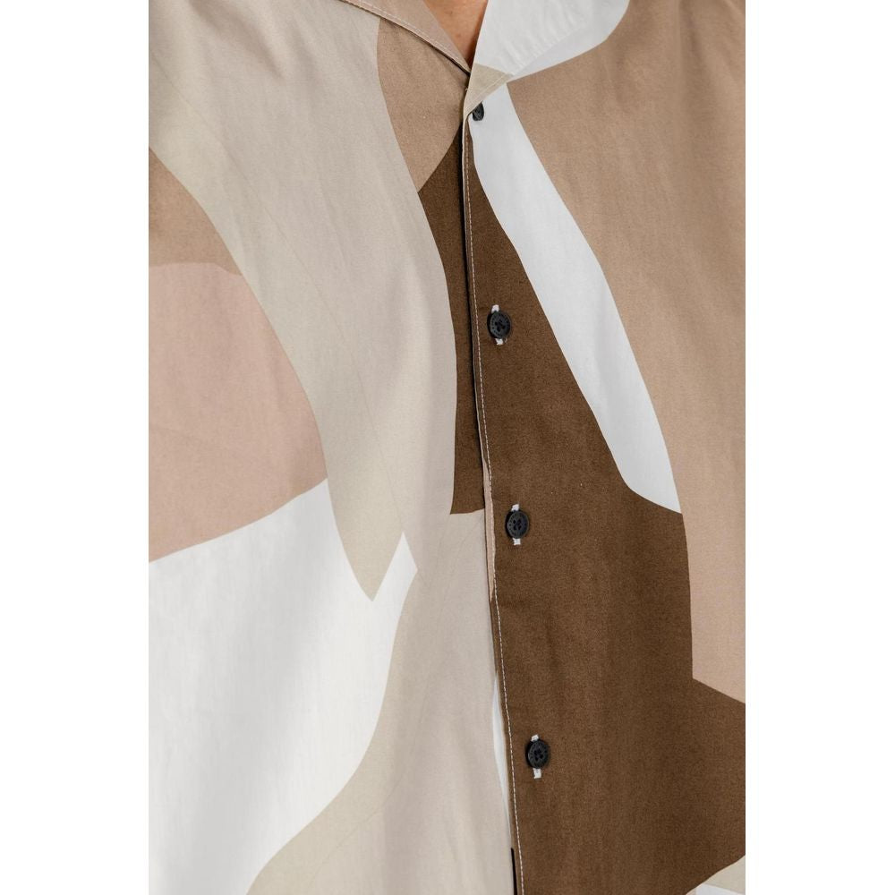 Only & Sons Men's Short-Sleeve Cotton Shirt - Brown