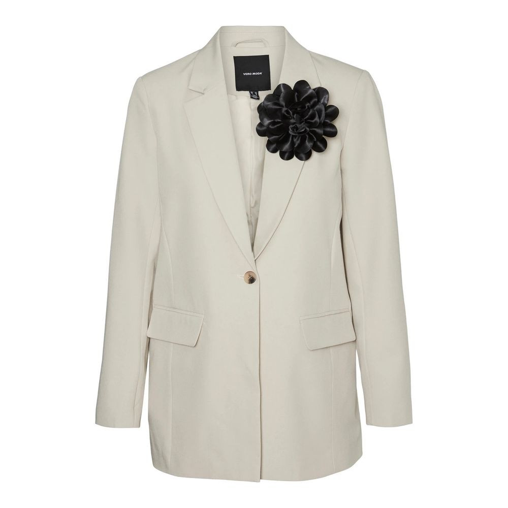 Vero Moda Women's Stretch Polyester & Viscose Suit - Beige Floral