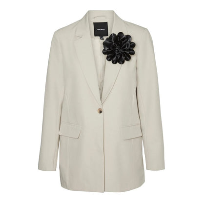 Vero Moda Women's Stretch Polyester & Viscose Suit - Beige Floral