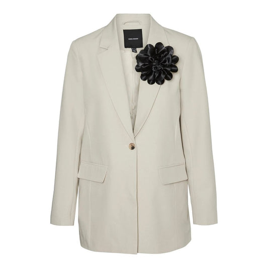 Vero Moda Women's Stretch Polyester & Viscose Suit - Beige Floral