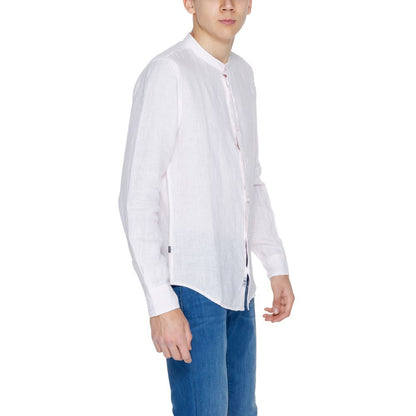 Shirt by Blauer for men in linen multicolor features an polished silhouette, showcasing a sophisticated and detail for a truly polished finish.