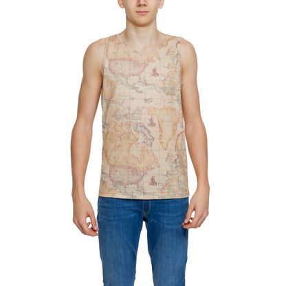 T-Shirt by Alviero Martini Prima Classe for men in polyester beige features an on trend silhouette, perfectly showcasing a on trend sleeveless and for an elevated aesthetic.