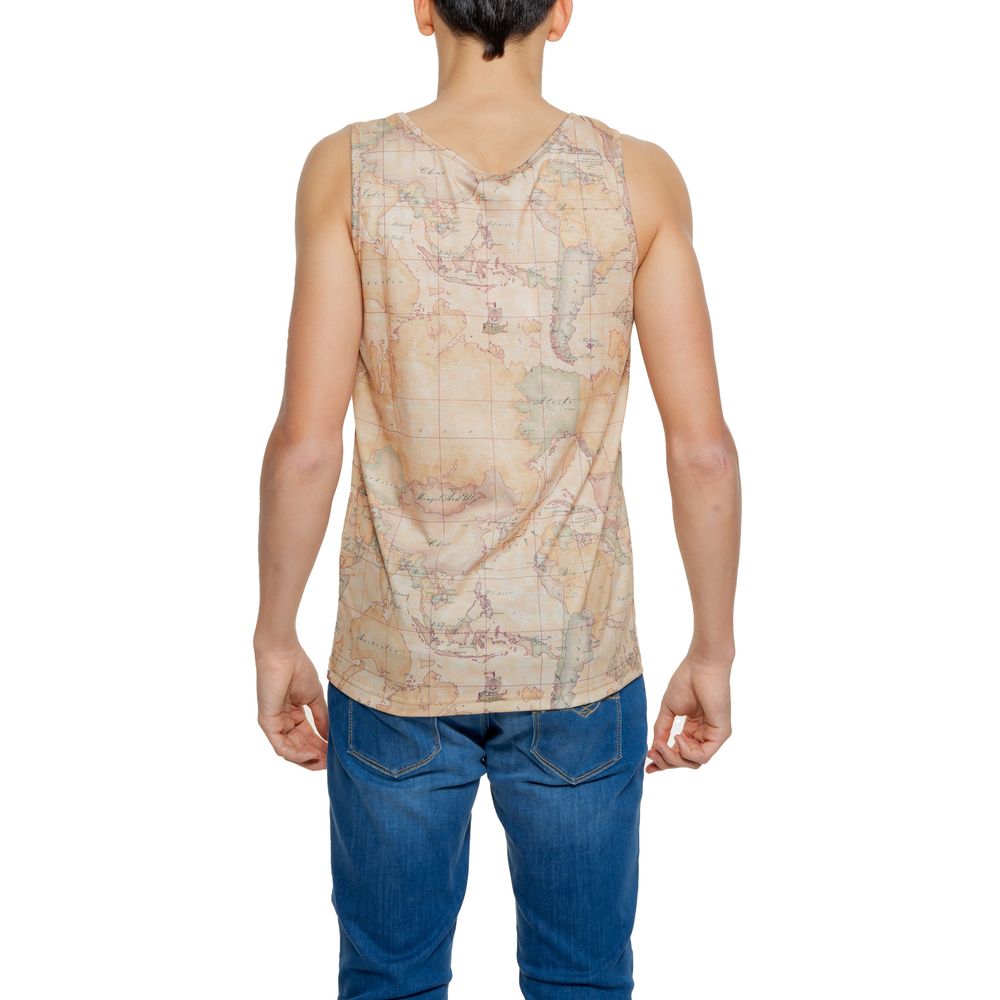 T-Shirt by Alviero Martini Prima Classe for men in polyester beige features a plush silhouette, showcasing a sophisticated and for a truly plush finish.