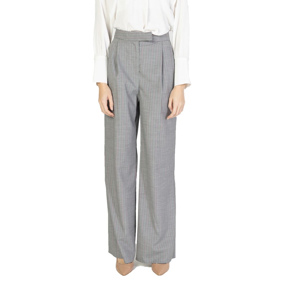Pants by Rinascimento for women in stretch viscose polyester multicolor features a utilitarian wide with a utilitarian long and to create a sophisticated, premium look.