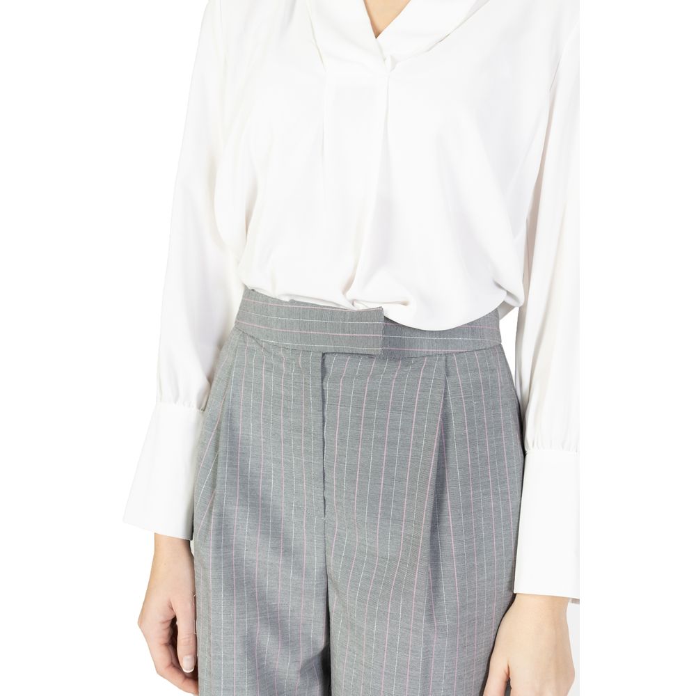Pants by Rinascimento for women in stretch viscose polyester multicolor showcases a unrivaled comfort silhouette, featuring a wide cut and long with a for a unrivaled comfort and refined aesthetic.