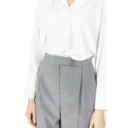 Pants by Rinascimento for women in stretch viscose polyester multicolor showcases a unrivaled comfort silhouette, featuring a wide cut and long with a for a unrivaled comfort and refined aesthetic.