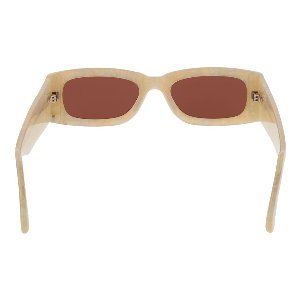 Sunglasses by GCDS for unisex in and cream featuring an opulent rectangle full-rim frame design with a sophisticated cream coloured frame finish and high-performance non-polarized category-3-dark-tint lens.