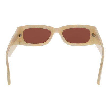 Sunglasses by GCDS for unisex in and cream featuring an opulent rectangle full-rim frame design with a sophisticated cream coloured frame finish and high-performance non-polarized category-3-dark-tint lens.