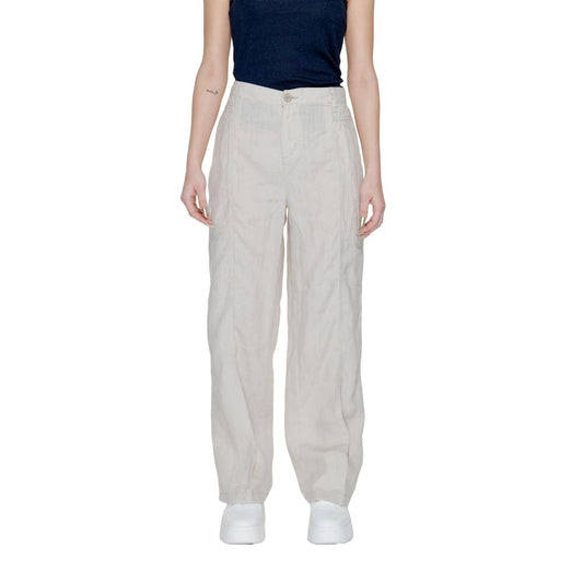 Street One Women's Bootcut Linen Jeans - Beige