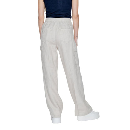 Street One Women's Bootcut Linen Jeans - Beige