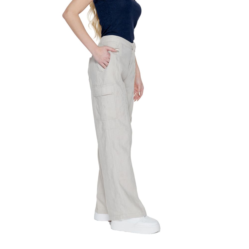 Street One Women's Bootcut Linen Jeans - Beige