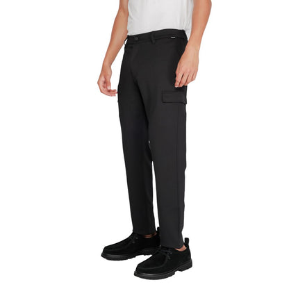 Activewear Jogger Pants by Calvin Klein for men in stretch polyester & viscose black features a athletic tapered-leg with a and long, showcasing athletic for a sophisticated performance look.