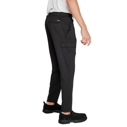 Activewear Jogger Pants by Calvin Klein for men in stretch polyester & viscose black features an kinetic tapered-leg and long with a , showcasing high-performance for an kinetic look.